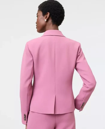 Ann Taylor Petite Jackets And Blazers|Petite Suits|The Petite Shorter One Button Blazer In Fluid Crepe Smokey Rose