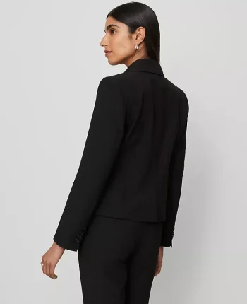 Ann Taylor Petite Jackets And Blazers|Petite Suits|The Petite Shorter Two Button Blazer In Bi-Stretch Black