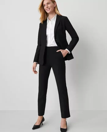 Ann Taylor Petite Pants|Petite Suits|The Petite Side Zip Ankle Pant In Bi-Stretch Black