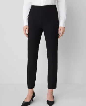 Ann Taylor Petite Pants|Petite Suits|The Petite Side Zip Ankle Pant In Bi-Stretch Black