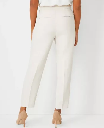 Ann Taylor Petite Pants|Petite Suits|The Petite Side Zip Ankle Pant In Fluid Crepe - Curvy Fit Ivory Whisper