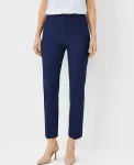 Ann Taylor Petite Pants|Petite Suits|The Petite Side Zip Ankle Pant In Bi-Stretch - Curvy Fit Pure Sapphire