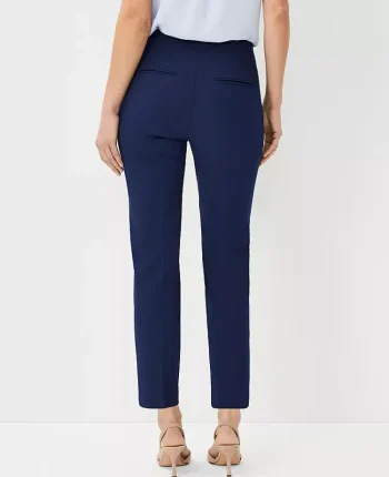 Ann Taylor Petite Pants|Petite Suits|The Petite Side Zip Ankle Pant In Bi-Stretch - Curvy Fit Pure Sapphire