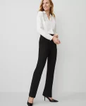 Ann Taylor Petite Pants|Petite Suits|The Petite Side Zip Straight Pant In Bi-Stretch Black