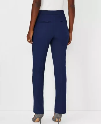 Ann Taylor Petite Pants|Petite Suits|The Petite Side Zip Straight Pant In Bi-Stretch Pure Sapphire