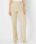 Ann Taylor Petite Pants|Petite Suits|The Petite Side Zip Straight Pant In Bi-Stretch - Curvy Fit Toasted Oat