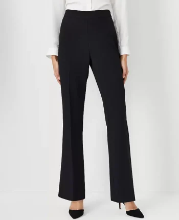 Ann Taylor Petite Pants|Petite Suits|The Petite Side Zip Trouser In Fluid Crepe - Curvy Fit Black