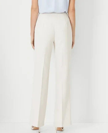 Ann Taylor Petite Pants|Petite Suits|The Petite Side Zip Trouser In Fluid Crepe - Curvy Fit Ivory Whisper