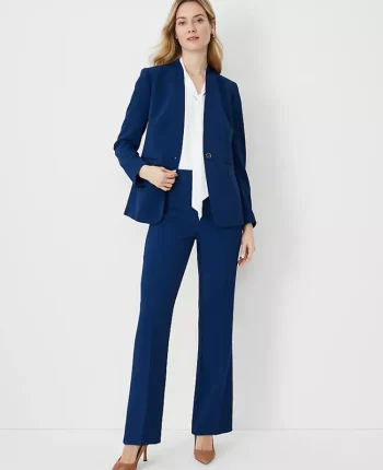 Ann Taylor Petite Pants|Petite Suits|The Petite Side Zip Trouser In Fluid Crepe Pure Sapphire