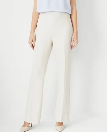 Ann Taylor Petite Pants|Petite Suits|The Petite Side Zip Trouser In Fluid Crepe Ivory Whisper