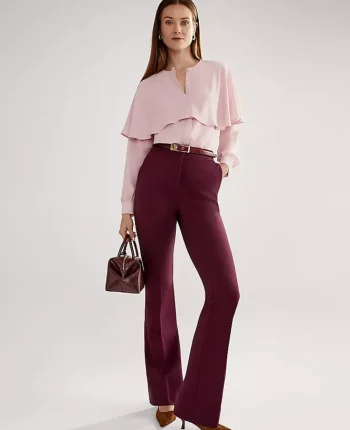 Ann Taylor Suits|Suits|The Petite Skinny Flare Pant In Ponte Poised Plum