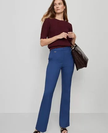 Ann Taylor Petite Pants|The Petite Slim Flare Trouser In Bi-Stretch Faded Denim