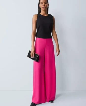 Ann Taylor Petite Pants|The Petite Statement Palazzo Pant Electric Pink
