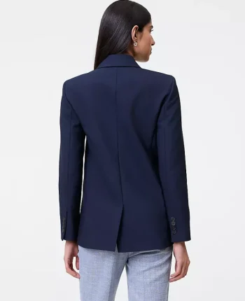 Ann Taylor Petite Jackets And Blazers|New Petite Styles|The Petite Straight Fit Double Breasted Blazer Night Sky