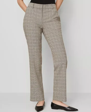 Ann Taylor Petite Pants|Petite Suits|The Petite Straight Pant In Plaid &mdash; Curvy Fit Copper/Cream Multi