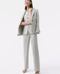 Ann Taylor Petite Pants|Petite Suits|The Petite Straight Trouser In Plaid Tan/Blue Combo