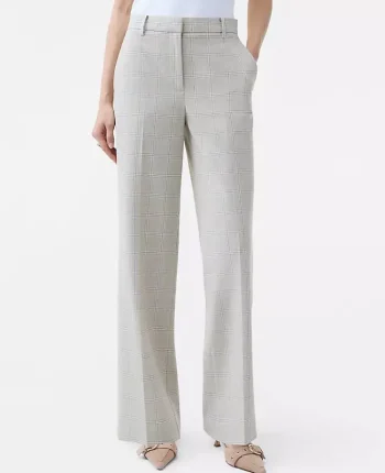 Ann Taylor Petite Pants|Petite Suits|The Petite Straight Trouser In Plaid Tan/Blue Combo