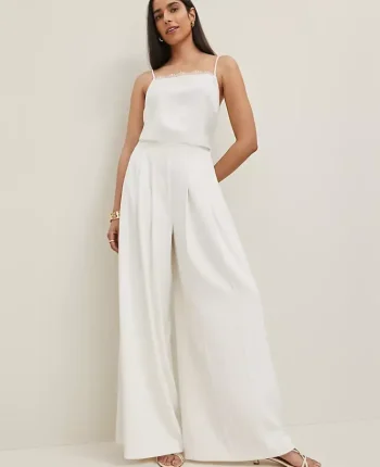 Ann Taylor Pants|Petite Pants|The Petite Triple Pleat Palazzo Pant Winter White