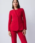 Ann Taylor Jackets And Blazers|Suits|The Petite Two Button Blazer In Fluid Crepe Jewel Red