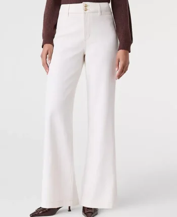 Ann Taylor Petite Jeans|The Petite Wide-Leg Jean Ivory