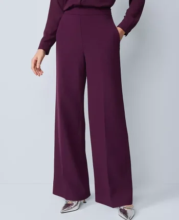 Ann Taylor Suits|Suits|The Petite Wide Leg Pant In Fluid Crepe Winter Bloom