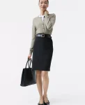 Ann Taylor Skirts|Suits|The Pocket Midi Skirt In Fluid Crepe Black