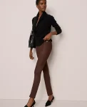 Ann Taylor Pants|The Polished Legging In Faux Suede Dark Brown