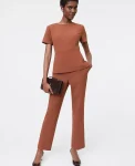 Ann Taylor Suits|Suits|The Relaxed Ankle Pant In Crinkle Crepe Tortoise Shell Brown