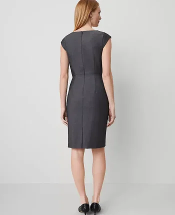 Ann Taylor Suits|Suits|The Scoop Neck Dress In Bi-Stretch Dark Grey