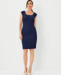 Ann Taylor Suits|Suits|The Scoop Neck Sheath Dress In Bi-Stretch - Curvy Fit Pure Sapphire