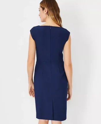 Ann Taylor Suits|Suits|The Scoop Neck Zip Pocket Dress In Bi-Stretch Pure Sapphire