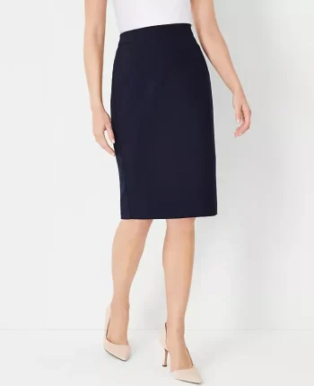 Ann Taylor Skirts|Suits|The Seamed Pencil Skirt In Seasonless Stretch Deep Navy Sky