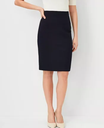 Ann Taylor Skirts|Suits|The Seamed Pencil Skirt In Seasonless Stretch - Curvy Fit Deep Navy Sky