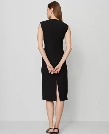 Ann Taylor Suits|Suits|The Seamed V-Neck Sheath Dress In Bi-Stretch Black
