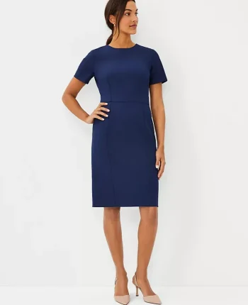 Ann Taylor Suits|Suits|The Short Sleeve Sheath Dress In Bi-Stretch Pure Sapphire