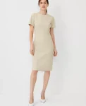 Ann Taylor Suits|Suits|The Short Sleeve Sheath Dress In Bi-Stretch - Curvy Fit Toasted Oat