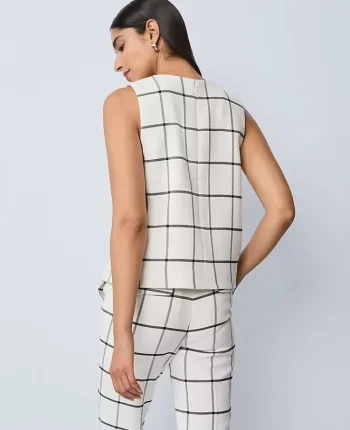 Ann Taylor Tops And Blouses|The Shoulder Button Top In Windowpane Winter White