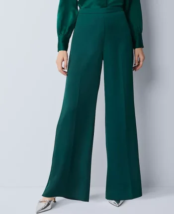 Ann Taylor Pants|The Side Zip Pant In Satin Rainforest