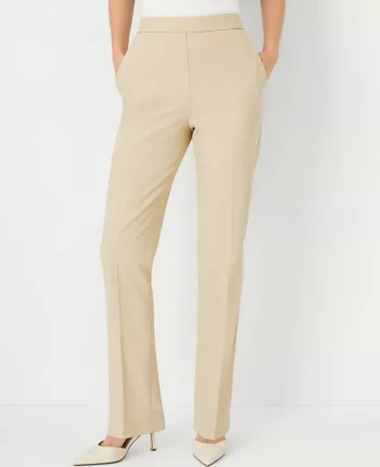 Ann Taylor Suits|Suits|The Side Zip Straight Pant In Bi-Stretch Toasted Oat
