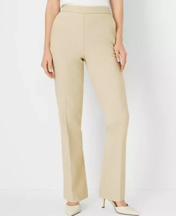 Ann Taylor Suits|Suits|The Side Zip Straight Pant In Bi-Stretch - Curvy Fit Toasted Oat