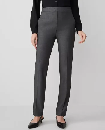 Ann Taylor Suits|Suits|The Side Zip Straight Pant In Bi-Stretch Dark Grey