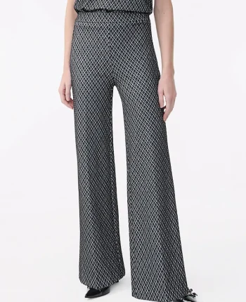 Ann Taylor Pants|The Side Zip Wide-Leg Pant In Plaid Black