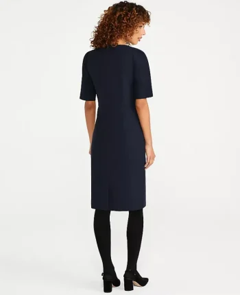 Ann Taylor Suits|Suits|The Square Neck Sheath Dress In Seasonless Stretch Perfect Navy