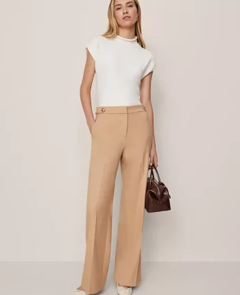 Ann Taylor Pants|The Tailored Wide Leg Trouser Cafe Au Lait