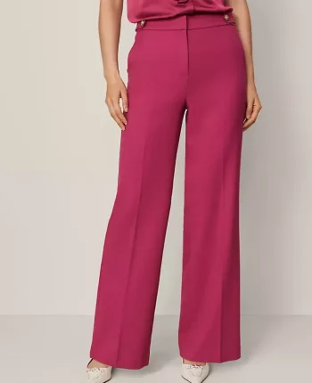Ann Taylor Pants|The Tailored Wide Leg Trouser Berry Splash