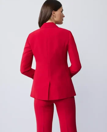 Ann Taylor Jackets And Blazers|Suits|The Two Button Blazer In Fluid Crepe Jewel Red