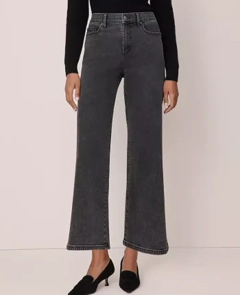 Ann Taylor Jeans|Weekend Pants & Jeans|The Wide Leg Crop Jean Faded Black Wash