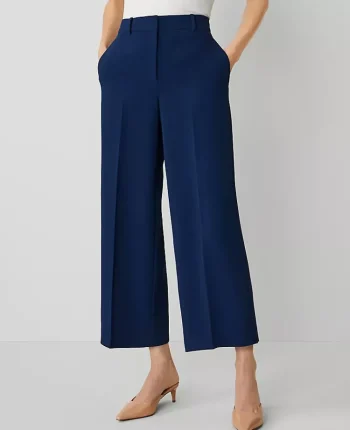 Ann Taylor Suits|Suits|The Wide Leg Cropped Pant In Fluid Crepe Pure Sapphire