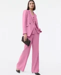 Ann Taylor Suits|Suits|The Wide-Leg Flare Trouser In Fluid Crepe Smokey Rose