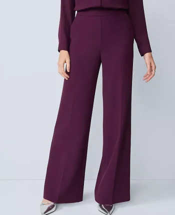 Ann Taylor Suits|Suits|The Wide Leg Pant In Fluid Crepe &mdash; Curvy Fit Winter Bloom
